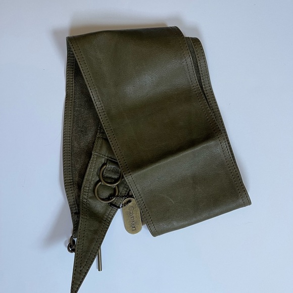 Calvin Klein Olive or Army Green Wrap Belt 28-32 Waist - Picture 2 of 3